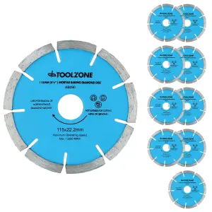 115mm Mortar Raking Diamond Pointing Disc Blade Masonry 6mm Thick 10 Pack