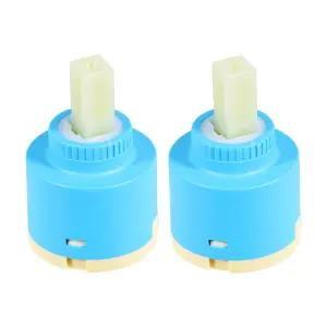 SPARES2GO Mixer Tap Cartridge 40mm Single Monobloc Sink Basin Bath Hot Cold Water Valve (Pack of 2)