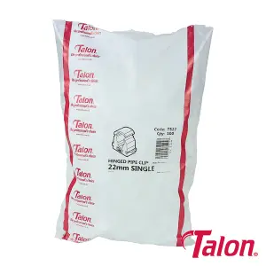 Talon - Single Hinged Clip - White - TS22 (Size 22mm - 100 Pieces)