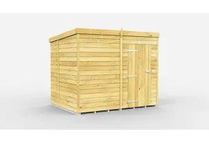 7 x 7 Feet Pent Shed - Single Door Without Windows - Wood - L214 x W214 x H201 cm