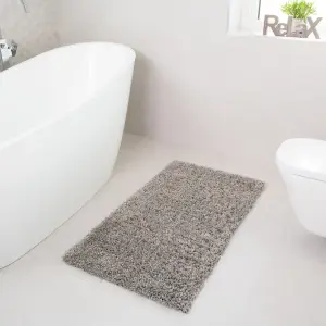 Soft Value Silver Grey Shaggy Area Rug 50x80cm