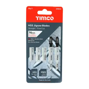 TIMCO Jigsaw Blades Metal Cutting HSS Blades - T118B