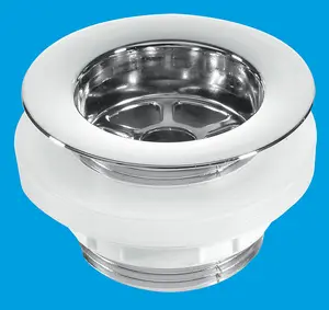 McAlpine BW5 1.5" Backnut Bath Waste 70mm Chrome Plated Plastic Flange x 1.5" Tail Unslotted Plug