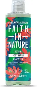 Faith In Nature Body Wash - Aloe Vera - 400Ml - Soothing - Essential Oils - Organic - Vegan & Cruelty Free