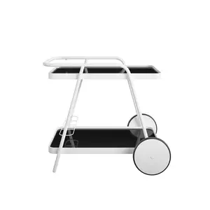 Karinah 17 Stories Bar Cart with Metal Outer Material White