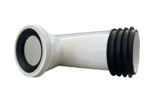 Bent WC Toilet Pan Connector 4'' (100mm/110mm) - 90 Degree Toilet Seal, Rigid Waste Pipe Connector Pan Connector. FREE DELIVERY