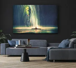 Water Jets Entry Canvas Print Wall Art - Medium 20 x 32 Inches