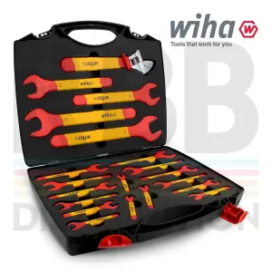 Wiha Insulated Spanner Set 21pcs 6 To 32mm Single Open End VDE Electrician 43022