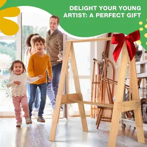 Children's Messy Play Easel - Indoor & Outdoor - Early Years Messy Mud Play Painting and Drawing Wooden Easel