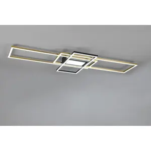 Luminosa Irvine Modern 60W LED Semi Flush Light Brass Matt 3000-6500K Remote control - UK Stock