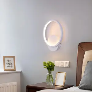 Round Led Wall Light, Warm White 3000K Acrylic Wall Lamp White