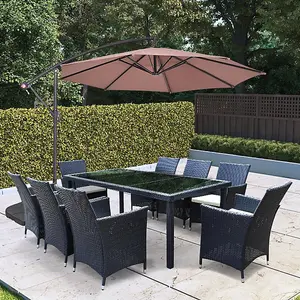 BillyOh 2.7m Garden Parasol Cantilever 6 Ribs with Crank and Tilt - Tan