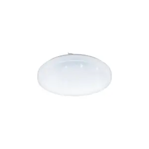 EGLO Frania-S Round Metal And Plastic With Crystal Effect Integrated LED Flush Light, (D) 33cm