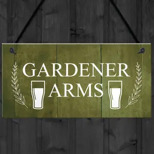 Red Ocean Funny Garden Sign For Outside GARDENER ARMS Bar Sign Pub Wall Decor Gift