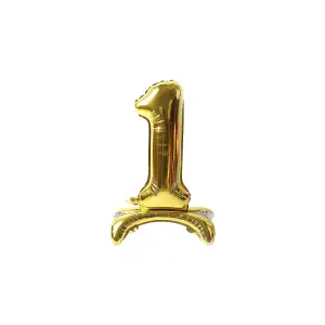 Realmax Standing Number 1 Foil Balloon Gold (One Size)