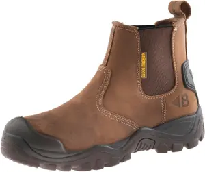 Buckbootz BSH006BR Safety Dealer Work Boots Brown - Size 6