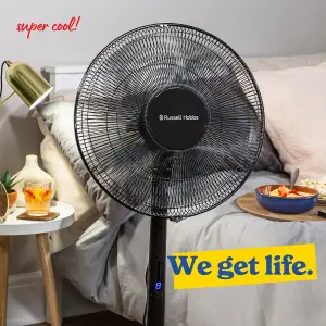 Russell Hobbs Pedestal Fan 3 in 1 Black Electric Cooling with Remote RHMPF3IN1B