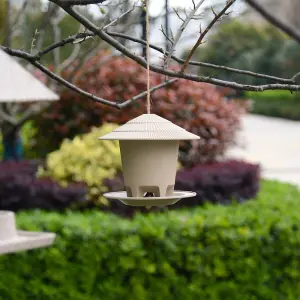 Hanging Bird Feeder for Small Birds - Eco Friendly Garden Seed Feeding Station House for Robin Finch Sparrow Blue Tit Wild Bird