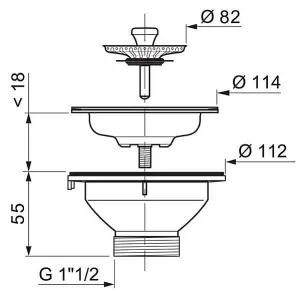 Kitchen Basin Drain Dopant Sink Waste Strainer Basket Leach Plug Steel 90mm 6/4"