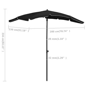 Berkfield Garden Parasol with Pole 200x130 cm Black