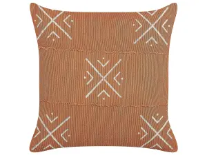 Throw Cushion VITIS Cotton 45 x 45 cm Geometric Block-Printing Orange