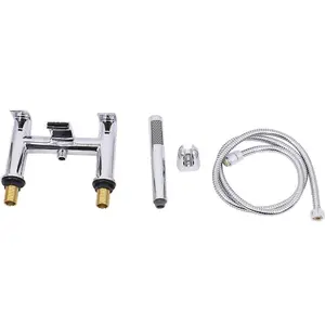 Rinse Bathrooms Bath Taps with Shower Waterfall Bathroom Bathtub Mixer tap Chrome Brass Dual Lever Tap with Handheld Shower Head