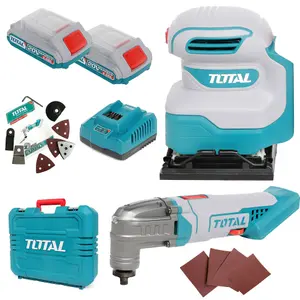 Total Li-Ion 20V Cordless Sheet Sander & Multifunction Tool (with 2 x Batteries & Charger) - TCKLI20276E