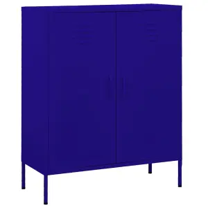 Berkfield Storage Cabinet Navy Blue 80x35x101.5 cm Steel