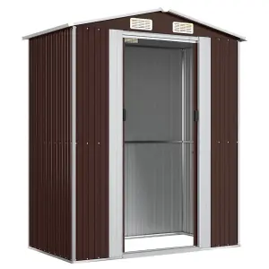 Berkfield Garden Shed Dark Brown 192x108x223 cm Galvanised Steel