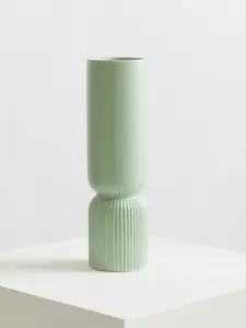 Interiors by Premier Sturdy Ceramic Design Sage Green Vase, Spacious Flower Ceramic Vase, Lightweight Vase For Artificial Flowers