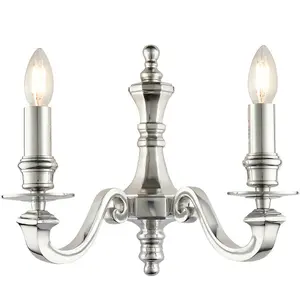 2 PACK Dimmable Twin Wall Light Polished Aluminium Candelabra Style Modern Lamp