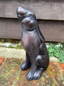 Stargazing Hare Garden Sculpture Cast Iron Ornament