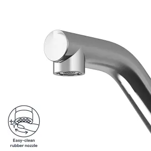 GoodHome Kawa Stainless steel effect Kitchen Top lever Tap