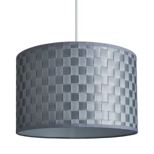 Inlight Juno Silver effect Woven Lamp shade (D)35cm