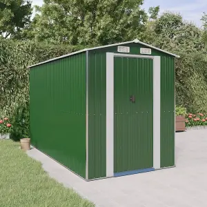 Berkfield Garden Shed Green 192x357x223 cm Galvanised Steel