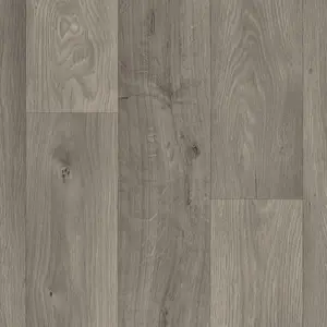 Grey Wood Effect Vinyl Flooring For LivingRoom, Kitchen, 2.8mm Thick Cushion Backed Vinyl Sheet -8m(26'3") X 2m(6'6")-16m²