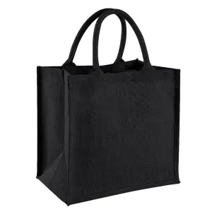 Westford Mill Jute Mini Gift Bag (6 Litres) (Pack Of 2) Black/Black (One Size)