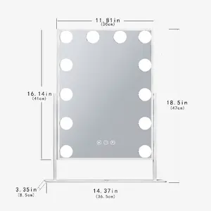 Rectangle LED Metal Mirror White