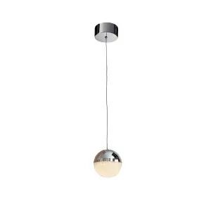 Luminosa Sphere Integrated LED Globe Ceiling Pendant Chrome