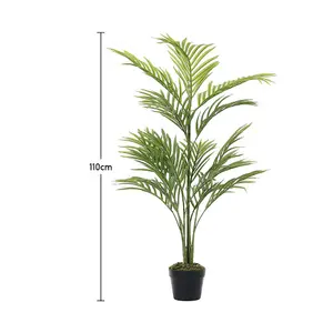 Artificial Plant House Plant Indoor Decorative Plant Fake Palm Tree in Black Pot 110 cm