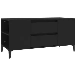 Berkfield TV Cabinet Black 102x44.5x50 cm Engineered Wood