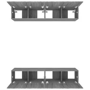 Berkfield TV Cabinets 4 pcs Grey Sonoma 80x30x30 cm Engineered Wood