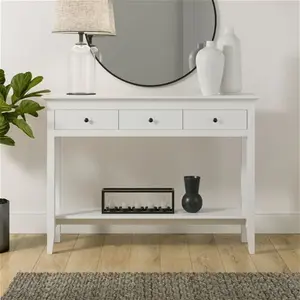 Dunelm Lynton Console Table White, Farmhouse, Lynton White