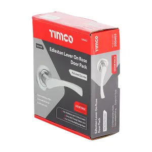 Timco - Edleston Lever On Rose Door Pack - Polished Chrome (Size Mixed - 1 Each)