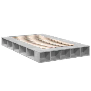 Berkfield Bed Frame without Mattress Concrete Grey 135x190 cm Double