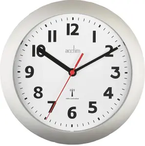 ACCTIM - Parona 23cm Radio Controlled Analogue Wall Clock - Silver