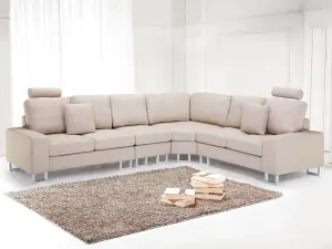 Corner Sofa STOCKHOLM Beige Fabric Left Hand