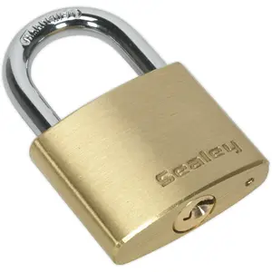 Durable 40mm Solid Brass Padlock with Hardened Steel Shackle and 3 Keys for Maximum Security