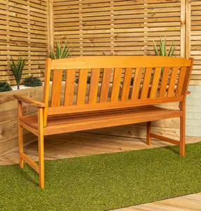 3 Seater Traditional Wooden Garden Patio Bench Seat