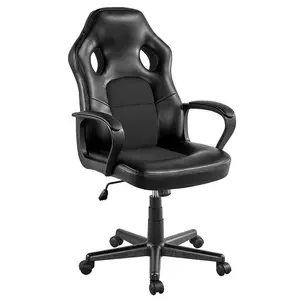 Yaheetech Adjustable Reclining Ergonomic Swiveling PC & Racing Game Chair Black